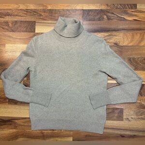 Kerw London Pure Cashmere Turtleneck Sweater Gray Long Sleeve Womens Large